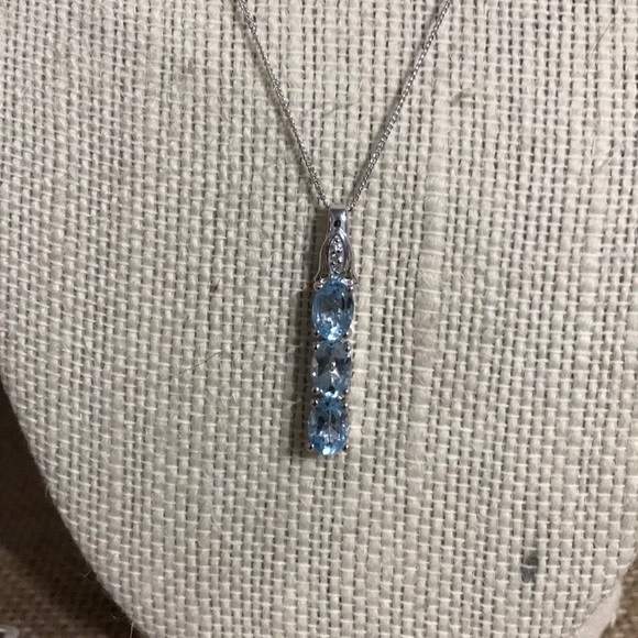 The Metal Daisy Jewelry - Sky Blue Topaz Necklace 20” Sterling Silver